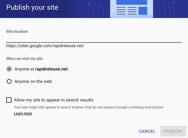 Sites Publish 1